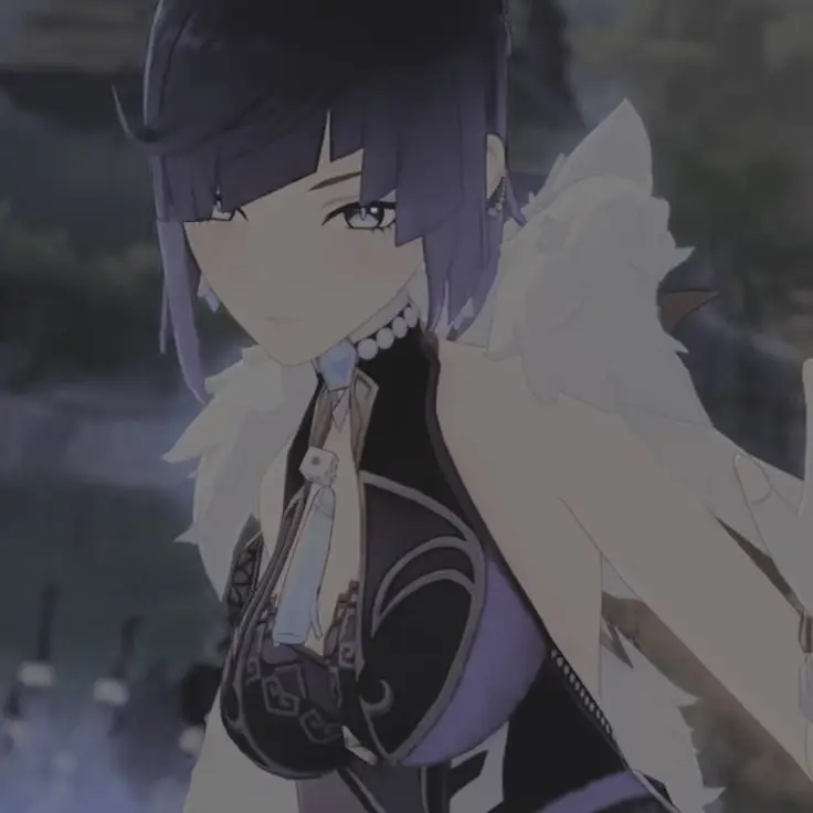 Gadis anime dengan rambut ungu yang menawan Ilustrasi gadis anime berambut ungu