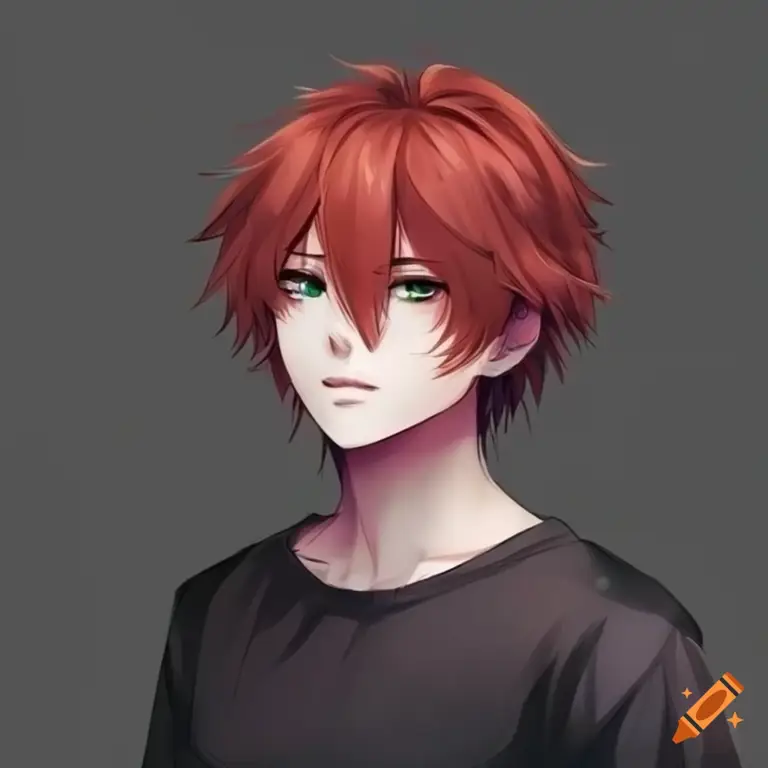 Karakter Anime Pria Berambut Merah Ilustrasi karakter anime pria berambut merah