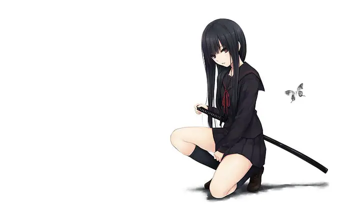 Karakter Anime Cewek dengan Senjata Gambar gadis anime dengan katana
