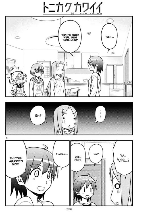 Ilustrasi dari Manga Tonikaku Kawaii Panel manga Tonikaku Kawaii